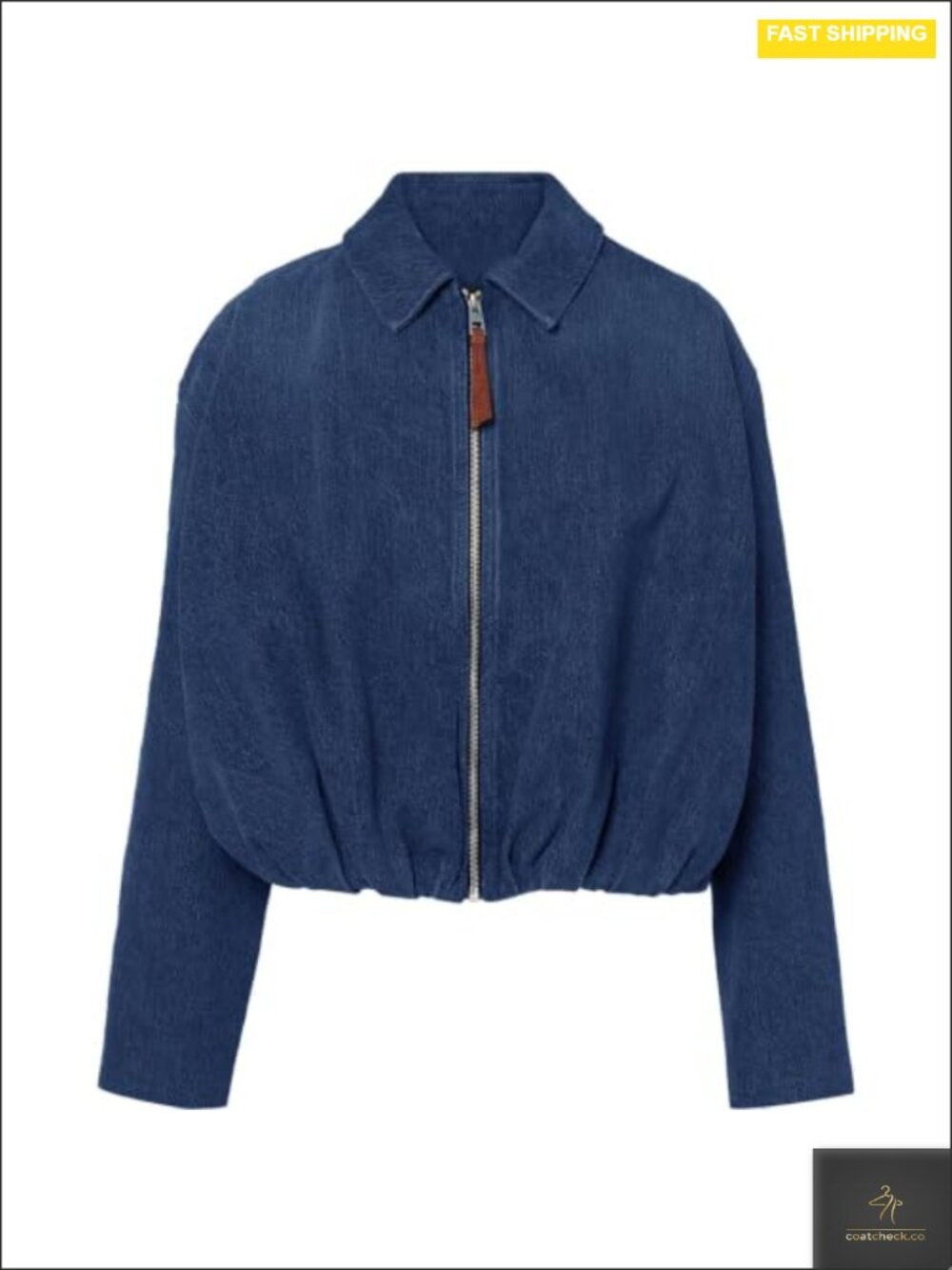 Women's Distressed Denim Bomber Jacket Zip Up Jean Oversized